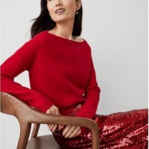 Ann Taylor Red Cashmere Sweater